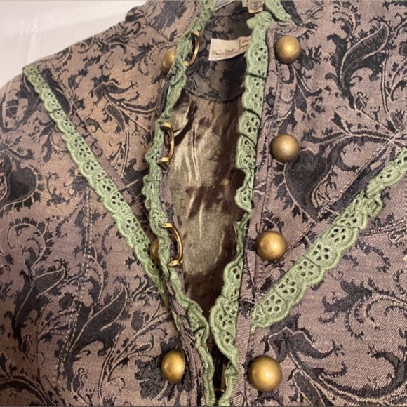 NWT LUCY PARIS BROCADE MILITARY STEAMPUNK JACKET S - Picture 5 of 9